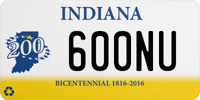 IN license plate 600NU