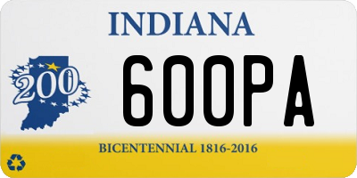 IN license plate 600PA