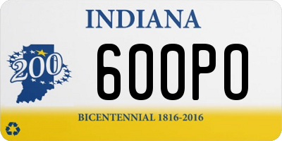IN license plate 600PO