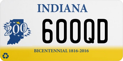 IN license plate 600QD