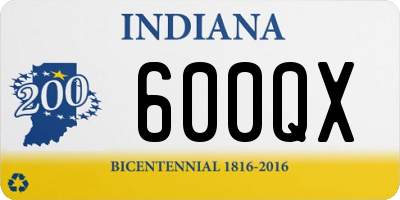 IN license plate 600QX