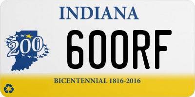 IN license plate 600RF