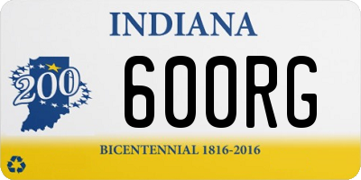 IN license plate 600RG