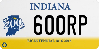 IN license plate 600RP