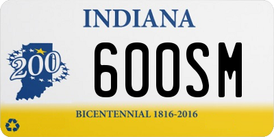 IN license plate 600SM