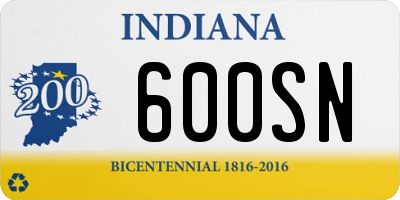 IN license plate 600SN