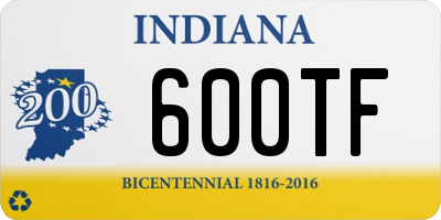 IN license plate 600TF