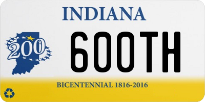 IN license plate 600TH