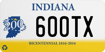 IN license plate 600TX
