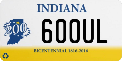 IN license plate 600UL