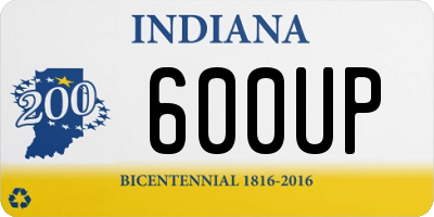 IN license plate 600UP