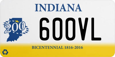 IN license plate 600VL