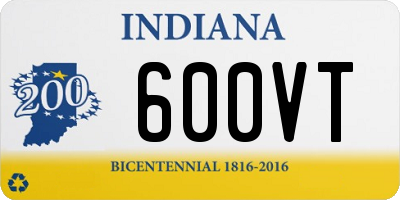 IN license plate 600VT