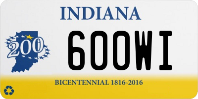 IN license plate 600WI