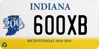 IN license plate 600XB