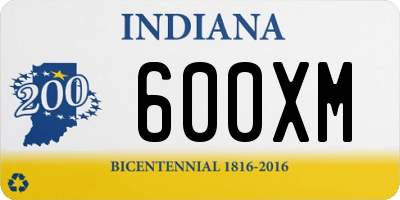 IN license plate 600XM