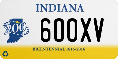 IN license plate 600XV