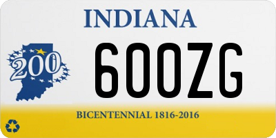 IN license plate 600ZG