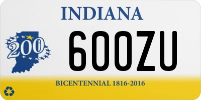 IN license plate 600ZU