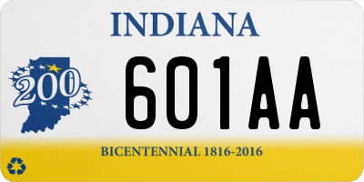 IN license plate 601AA