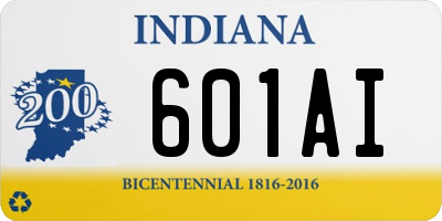 IN license plate 601AI