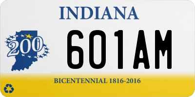 IN license plate 601AM