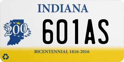 IN license plate 601AS