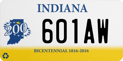 IN license plate 601AW