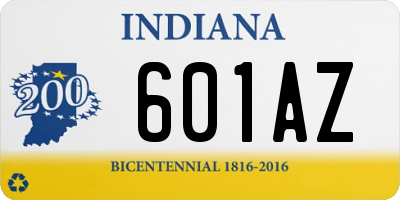 IN license plate 601AZ