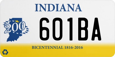 IN license plate 601BA