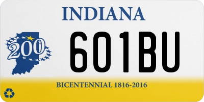 IN license plate 601BU