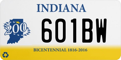 IN license plate 601BW