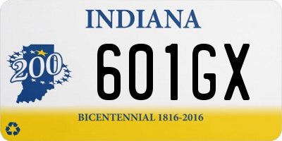 IN license plate 601GX