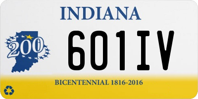 IN license plate 601IV