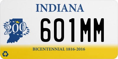IN license plate 601MM