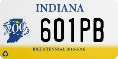 IN license plate 601PB