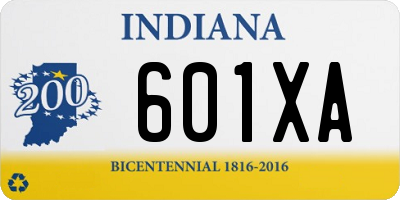 IN license plate 601XA