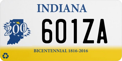 IN license plate 601ZA