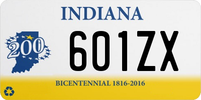 IN license plate 601ZX