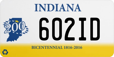 IN license plate 602ID