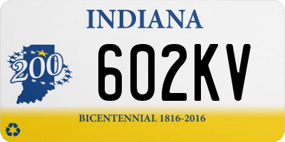 IN license plate 602KV