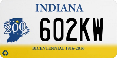 IN license plate 602KW