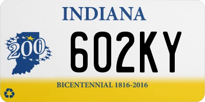 IN license plate 602KY