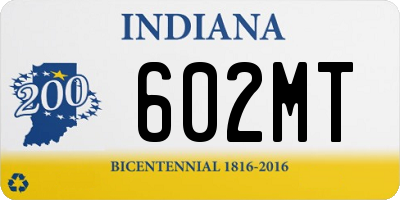 IN license plate 602MT