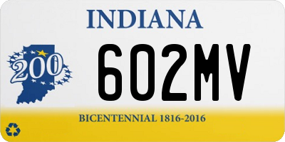 IN license plate 602MV