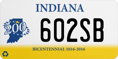 IN license plate 602SB