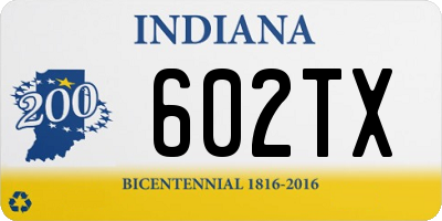 IN license plate 602TX