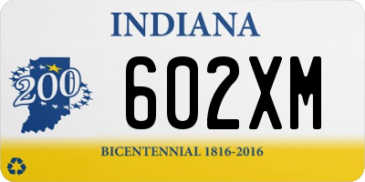 IN license plate 602XM