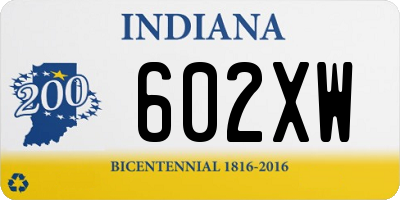 IN license plate 602XW