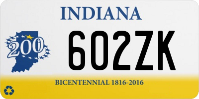 IN license plate 602ZK